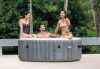 INTEX PureSPA Greywood Deluxe jacuzzi, 4 személyes, kerek, D196 x 71 cm, szürke / fehér (28440)