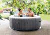 INTEX PureSPA Greywood Deluxe jacuzzi, 4 személyes, kerek, D196 x 71 cm, szürke / fehér (28440)