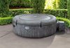 INTEX PureSPA Greywood Deluxe jacuzzi, 4 személyes, kerek, D196 x 71 cm, szürke / fehér (28440)