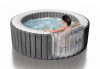 INTEX PureSPA Greywood Deluxe jacuzzi, 4 személyes, kerek, D196 x 71 cm, szürke / fehér (28440)