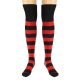 Dressa Socks csíkos pamut combzokni - fekete-piros