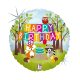 Happy Birthday Woodland Holo fólia lufi 46 cm