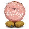 Happy Birthday Rose Gold fólia lufi talppal 41 cm