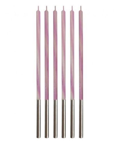 Rózsaszín Candy Pink tortagyertya, gyertya szett 6 db-os