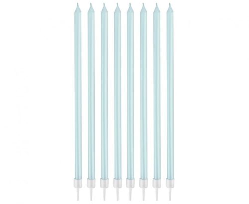Pearly Light Blue, Kék tortagyertya, gyertya szett 8 db-os