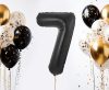 Fekete 7-es B&C Matt Black szám fólia lufi 85 cm