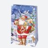 Karácsony Santa Claus papír ajándéktasak, ajándékzacskó 10x16x6 cm