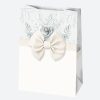 Fehér Bow papír ajándéktasak, ajándékzacskó 23x32x11 cm