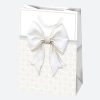 Fehér Bow papír ajándéktasak, ajándékzacskó 23x32x11 cm