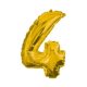 Arany Gold mini 4-es szám fólia lufi 33 cm