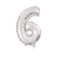 Ezüst Silver 6-os szám fólia lufi 10 cm