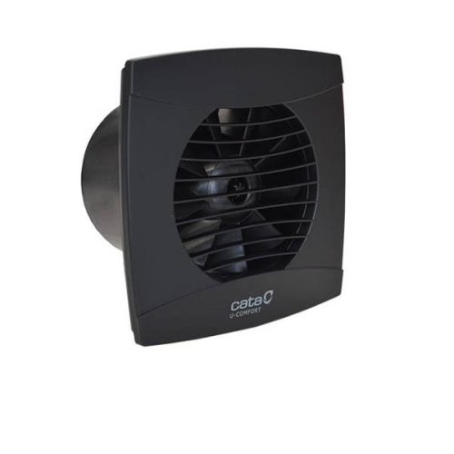 Cata UC-10 Hygro fekete ventilátor utószellőztető és páraérzékelő funkcióval, fordulatszám állítási lehetőséggel, pillangószeleppel