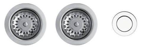 ELLECI - ASP23002 (PUSH-CONTROL POP-UP) automata dugókiemelő kétmedencés mosogatóhoz inox
