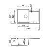 ELLECI - Mosogatótálca Easy 300 79x50 Granitek egymedence + csepptálca G39 Bianco soft