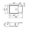 ELLECI - Mosogatótálca Easy 310 78x50 Granitek egymedence + csepptálca G39 Bianco soft