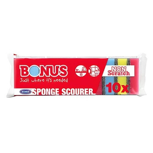 Mosogatószivacs BONUS 8x5x2,7 cm 10 db/csomag