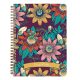 Jegyzetfüzet Clairefontaine Frida Kahlo A/5, spirálos, 74 lapos, vonalas, vegyes minta